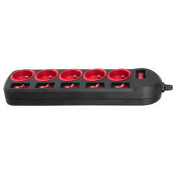 Bloc multiprises avec interrupteurs individuels MacLean MCE204 - 1.5m noir