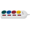 Bloc multiprises interrupteurs individuels MacLean MCE229W – 4 prises + 2 USB-A