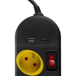 Bloc multiprises interrupteurs individuels MacLean MCE508B 4 prises USB-A USB-C