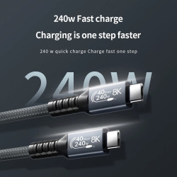 USB4 40Gbps 8K 240W Thunderbolt 4 USB-C Cable – Data Transfer, Fast Charging
