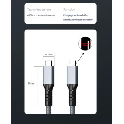 USB4 40Gbps 8K 240W Thunderbolt 4 USB-C Cable – Data Transfer, Fast Charging