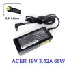 ACER 19V 3.42A 65W - Laptop Charger –  5.5x1.7mm - Power Adapter Compatible PC