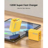 Chargeur USB‑C - 120W – 4 ports – Charge rapide universelle